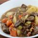 Venison stewed with vegetables